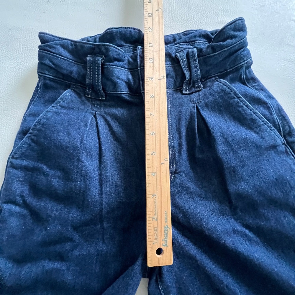 Paige Harper Wide Leg Jeans Womens 23 Blue Baltimore Paperbag Waist Pleated - Picture 10 of 12